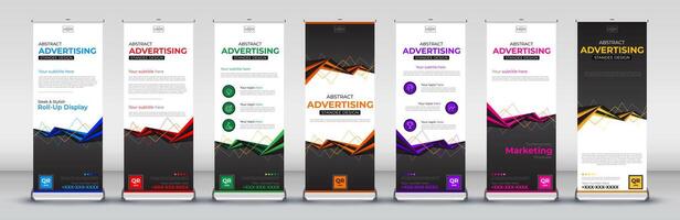 Business Roll up banner vertical template design for flyer, brochure, infographics. modern x banner and flag banner and advertising vector