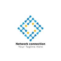 Network connection logo template vector