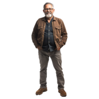 AI generated Portrait of a happy mature man, full length png