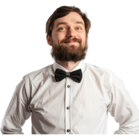 AI generated Happy young unshaven male in festive clothes has good mood png