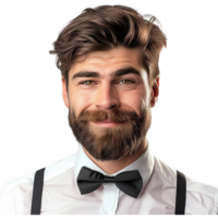 AI generated Happy young unshaven male in festive clothes has good mood png