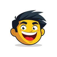 Grinning squinting face emoji flat vector illustration on white background