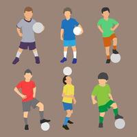 free vector cartoon kids playing football flat design