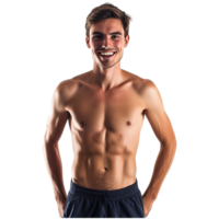 AI generated Smiling young man standing in swimwear png