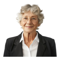 AI generated Cheerful senior businesswoman portrait png