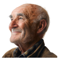 AI generated Close up portrait of happy older man looking away and smiling png