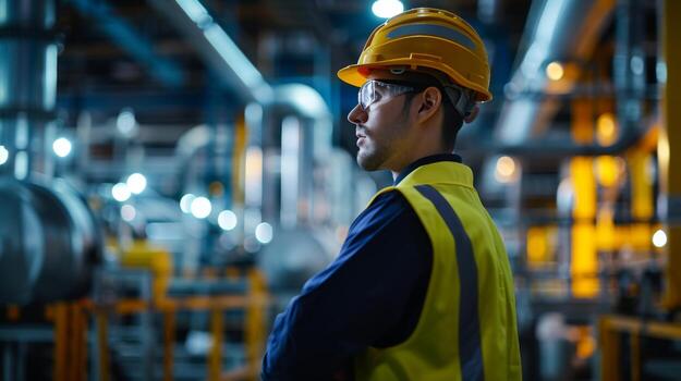 AI generated Industrial Engineer Overseeing Lean Manufacturing Implementation in Production Facility photo