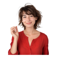 AI generated Portrait of happy pretty young woman png