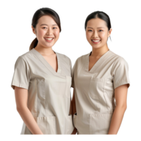 AI generated Smiling Asian female nurses png