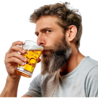 AI generated Man drinks beer, alcohol png