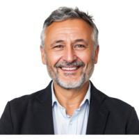 AI generated Happy smiling mature businessman standing with friendly expression png