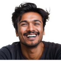 AI generated Satisfied indian guy looking at camera with a big laugh png