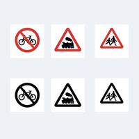 Road signs icon collection vector