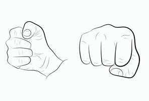 Hand gestures in pencil style on a white background. Abstract vector illustration. Communication concept. Cartoon illustration design.