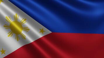 Philippine flag in the wind closeup, the national flag of the Philippines video