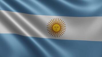 argentino bandera revoloteando en el viento de cerca, el nacional bandera de argentina video