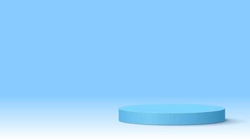 azul podio realista 3d papel Arte diseño, de colores pastel representación, vector ilustración