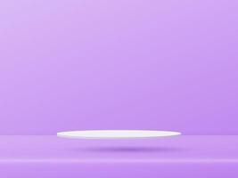 3d White Podium Showcase is floating on the floor color purple background design. Vector paper art illustration