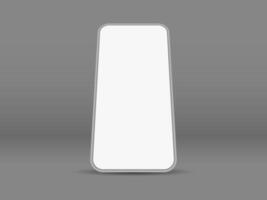 3d gray mobile smartphone realistic on dark gray background. Vector illustration