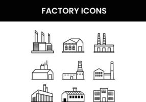 factory icons set vector