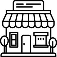 a black and white illustration of a store front vector
