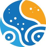 el logo para el internacional oceanográfico sociedad vector