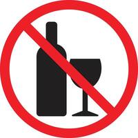 No alcohol firmar aislado en blanco antecedentes . no permitido alcohol firmar vector . No cerveza firmar