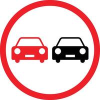 No overtaking sign . No overtaking road traffic sign icon vector isolated on white background