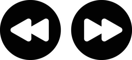 Fast forward and back button icons . Rewind play forward button icon vector