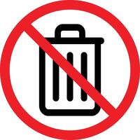 No trash sign . Do not throw trash sign . No trash can sign vector