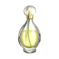 A perfume bottle made of transparent glass. Vintage yellow perfume. A hand-drawn watercolor illustration. Isolate her. For packaging, postcards and labels. For banners, flyers and posters. png