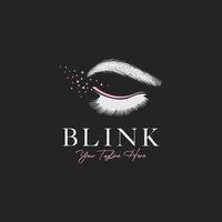 Blink Eye Lash Logo Design, Fashion Logo, Beauty Art vector