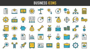 Business icons. Business and Finance web icons. Money, bank, contact, teamwork, human resources, meeting, partnership, success, meeting, work group, infographic. Icon collection. vector