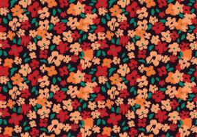 Retro scribble ditsy flower seamless pattern vector