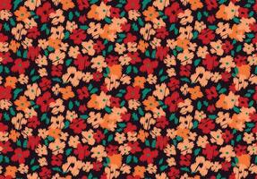 Retro scribble ditsy flower seamless pattern vector