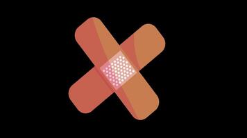 band AIDS ikon bandage annorlunda former begrepp slinga animering video med alfa kanal