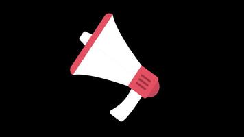 megaphone speaker icon animation announcement concept transparent background with alpha channel video