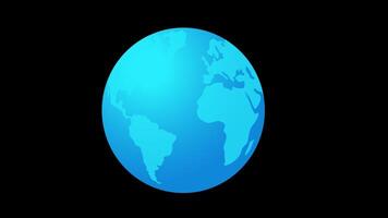 globe Planet earth map icon concept animation with alpha channel video