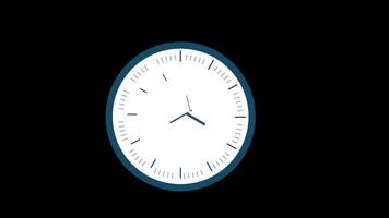 a black and white clock with roman numerals icon concept loop animation video with alpha channel