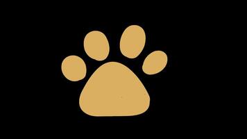 a dog's paw print icon concept loop animation video with alpha channel