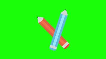 pencil icon pen education concept transparent background with alpha channel video