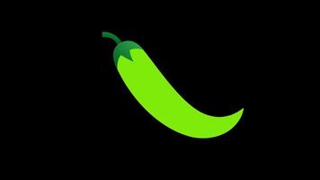 a green chili pepper icon concept loop animation video with alpha channel