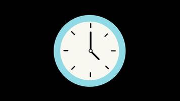 a blue and white wall clock icon concept loop animation video with alpha channel