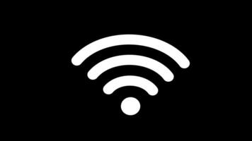 un blanco Wifi icono concepto lazo animación vídeo con alfa canal video