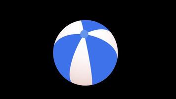 a blue and white beach ball icon concept loop animation video with alpha channel