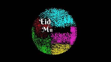 eid mubarak text animation concept animation with alpha channel video