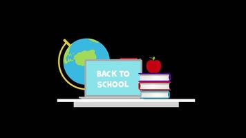 Welcome Back to school icon animation education concept transparent background with alpha channel video