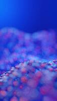 Abstract colorful dot particle wave animation background, 3d rendering seamless loop video