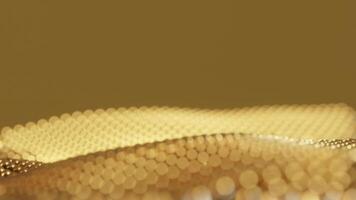 Abstract gold dot particle wave animation background, 3d rendering seamless loop video