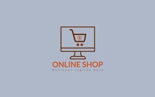 Ecommerce logo template design online shopping logo vector